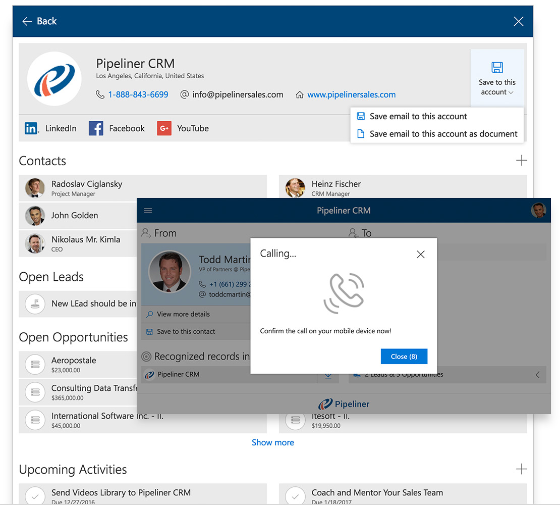  Pipeliner CRM Smart Preview Panel for Outlook brings you detailed information