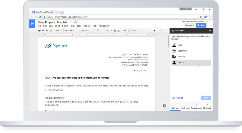 laptop-google-forms Pipeliner CRM software and Google Forms