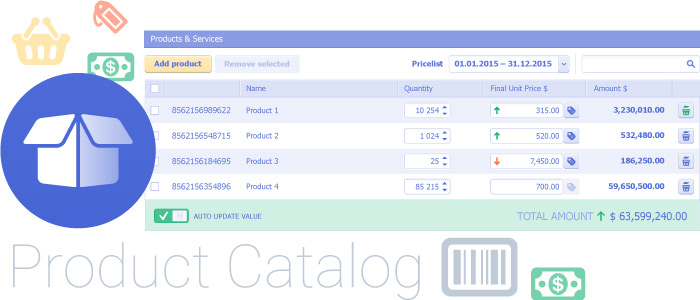 Manage product catalog in Pipeliner CRM