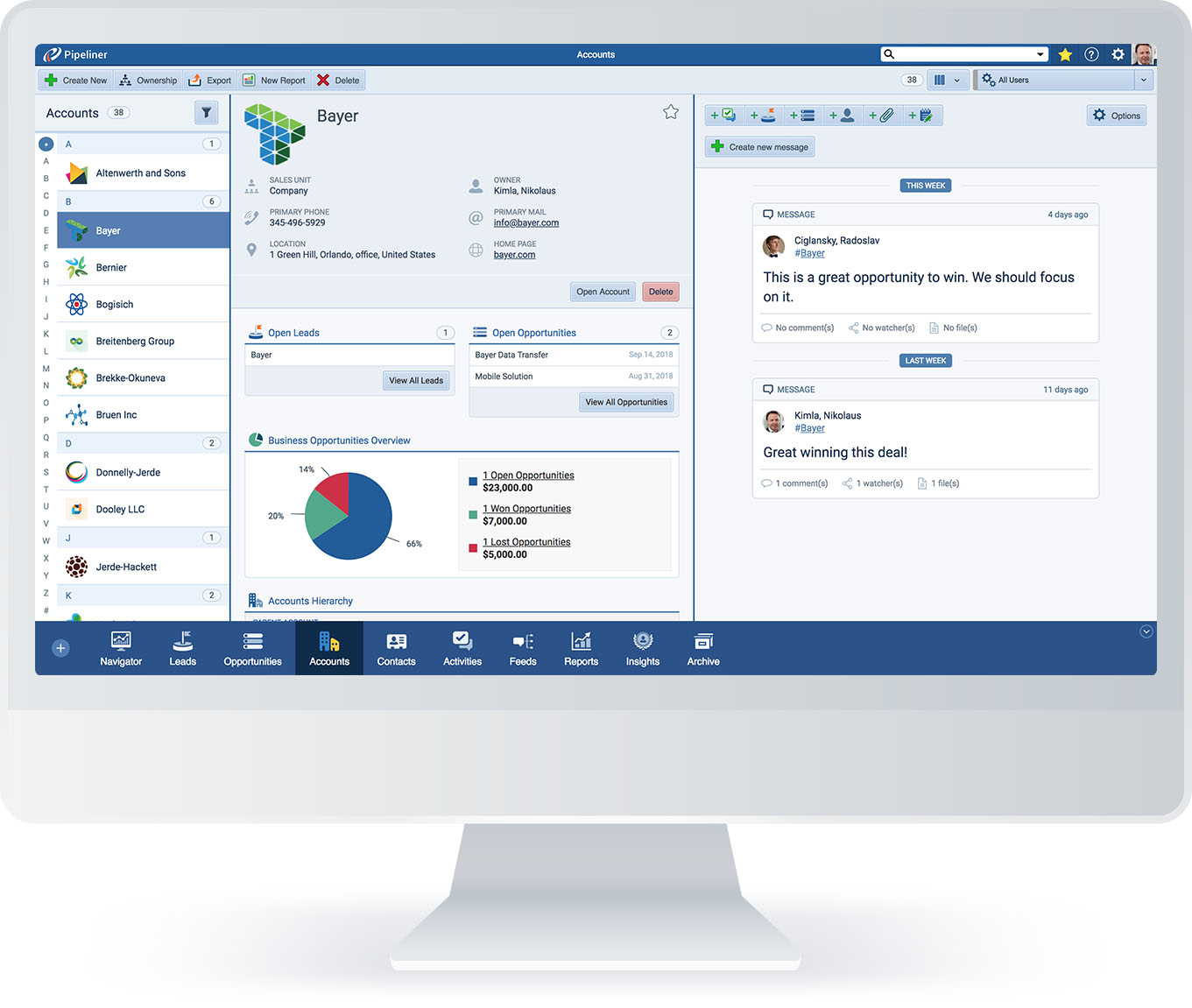 desktop-account-compact-view we’re the only CRM that allows you to connect multiple contacts to multiple Accounts.