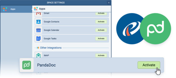 PandaDoc integrates with Pipeliner CRM
