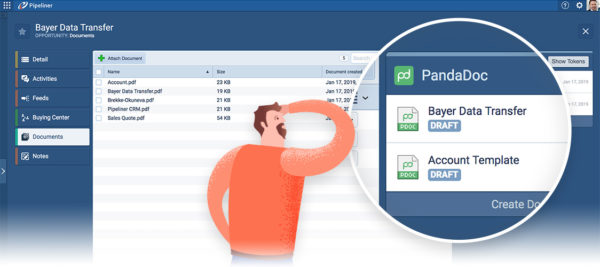 PandaDoc view in Pipeliner CRM