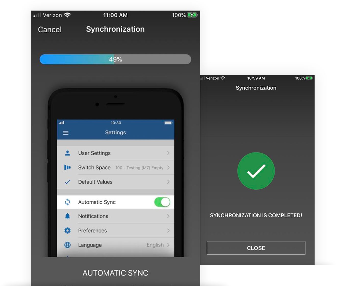 Mobile CRM automatic sync