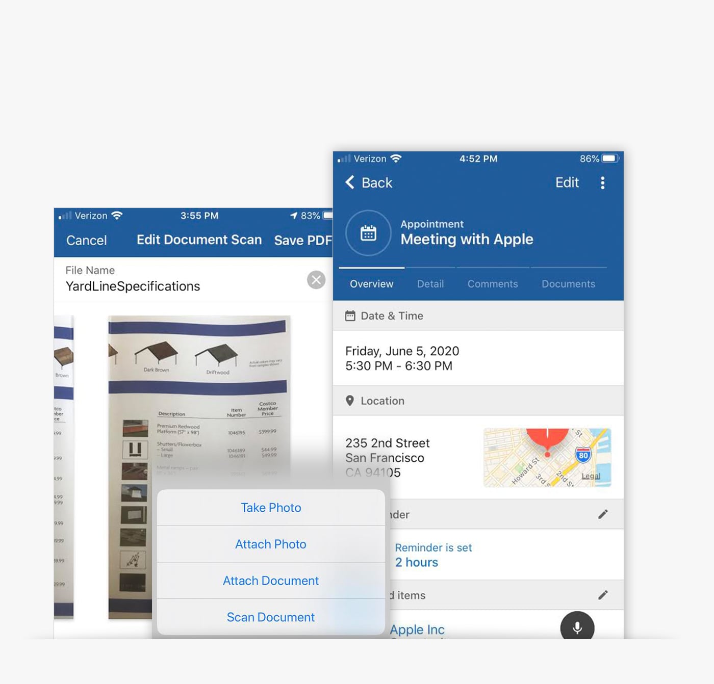 Mobile CRM App features