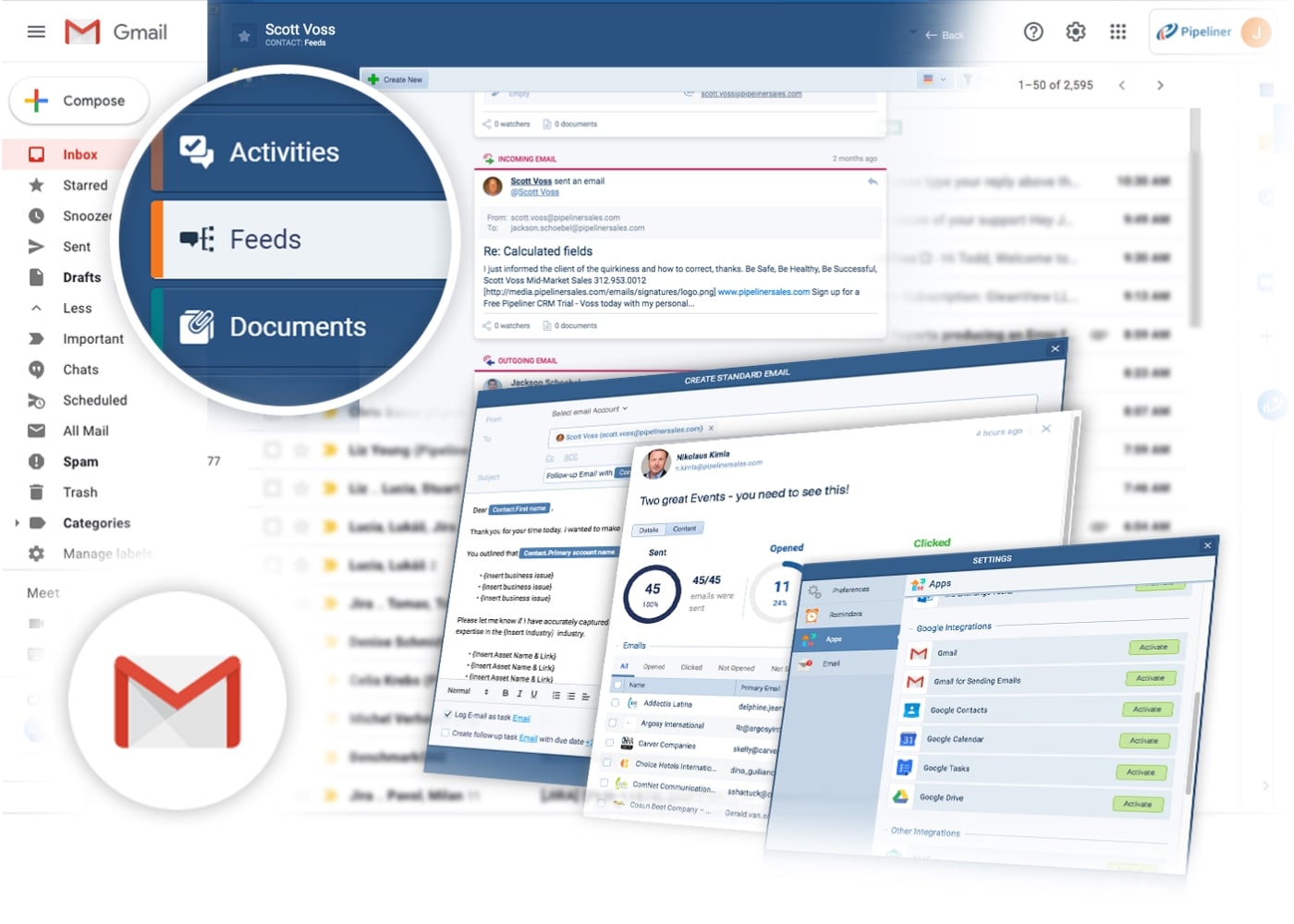 Pipeliner CRM integration with Gmail
