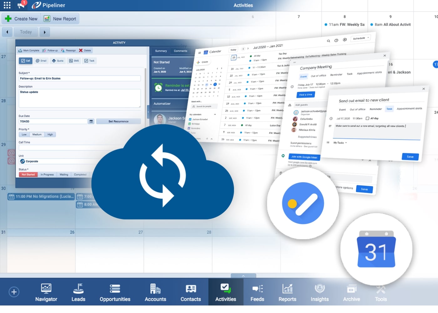 Google calendar and Tasks integration with Pipeliner CRM