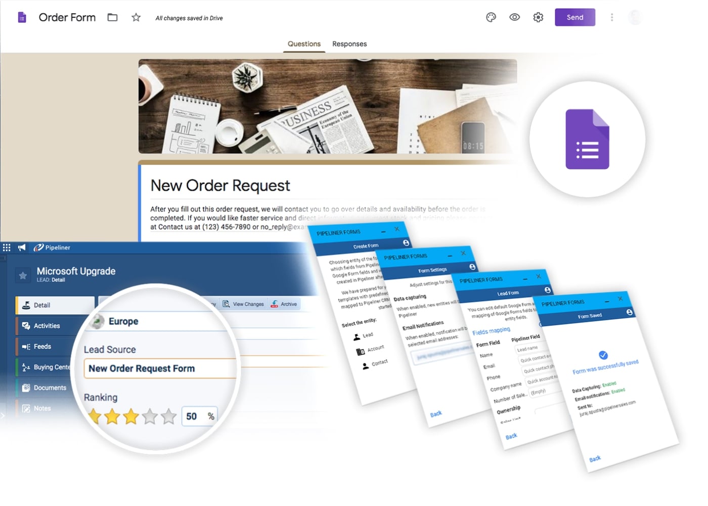 Google Forms Add-In integrates with Pipeliner CRM