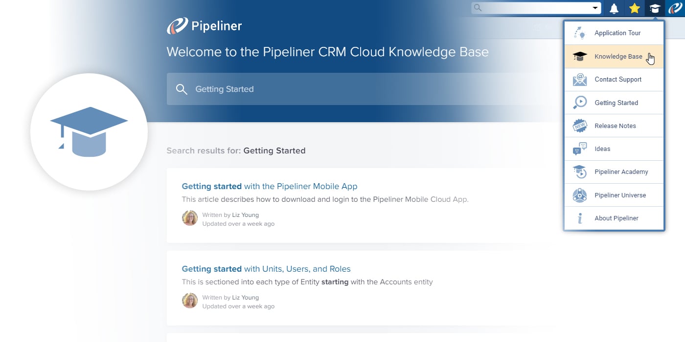 Pipeliner CRM knowledge base full of how to information