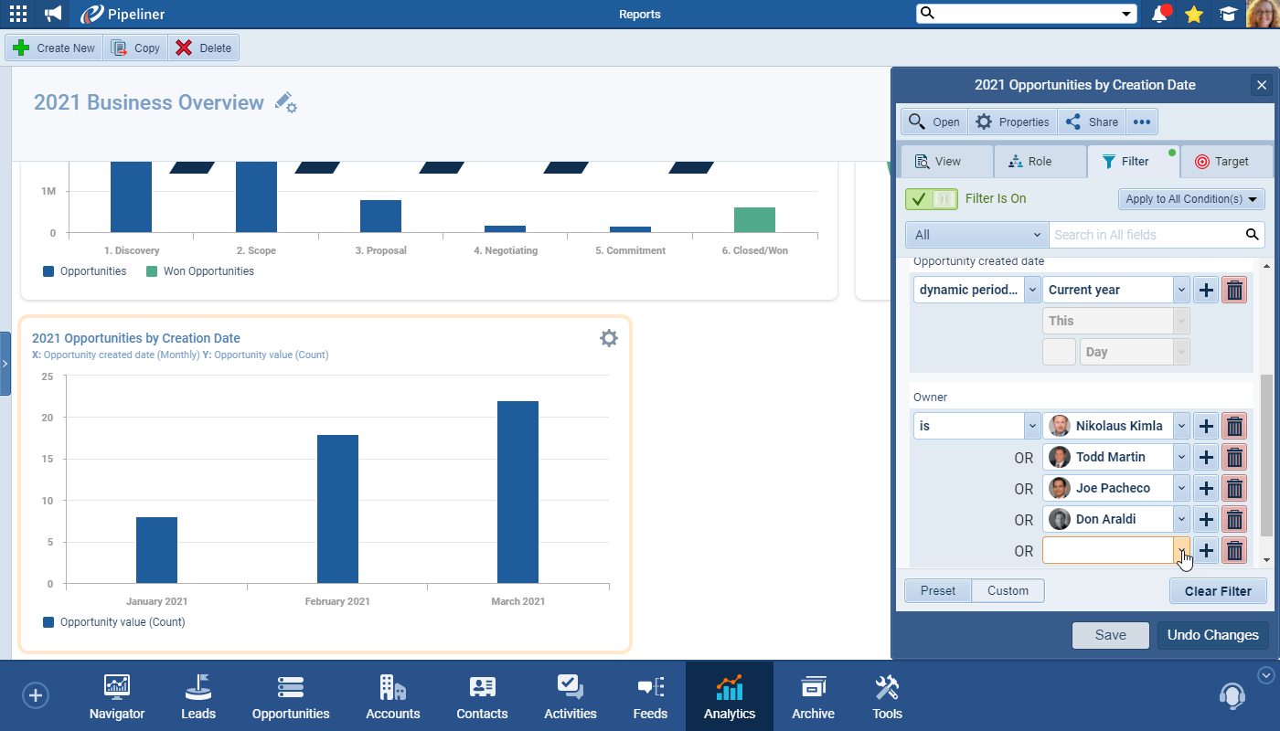 functions within our new Insight features, you can drill all the way down to individual opportunities, and even to the opportunity details.