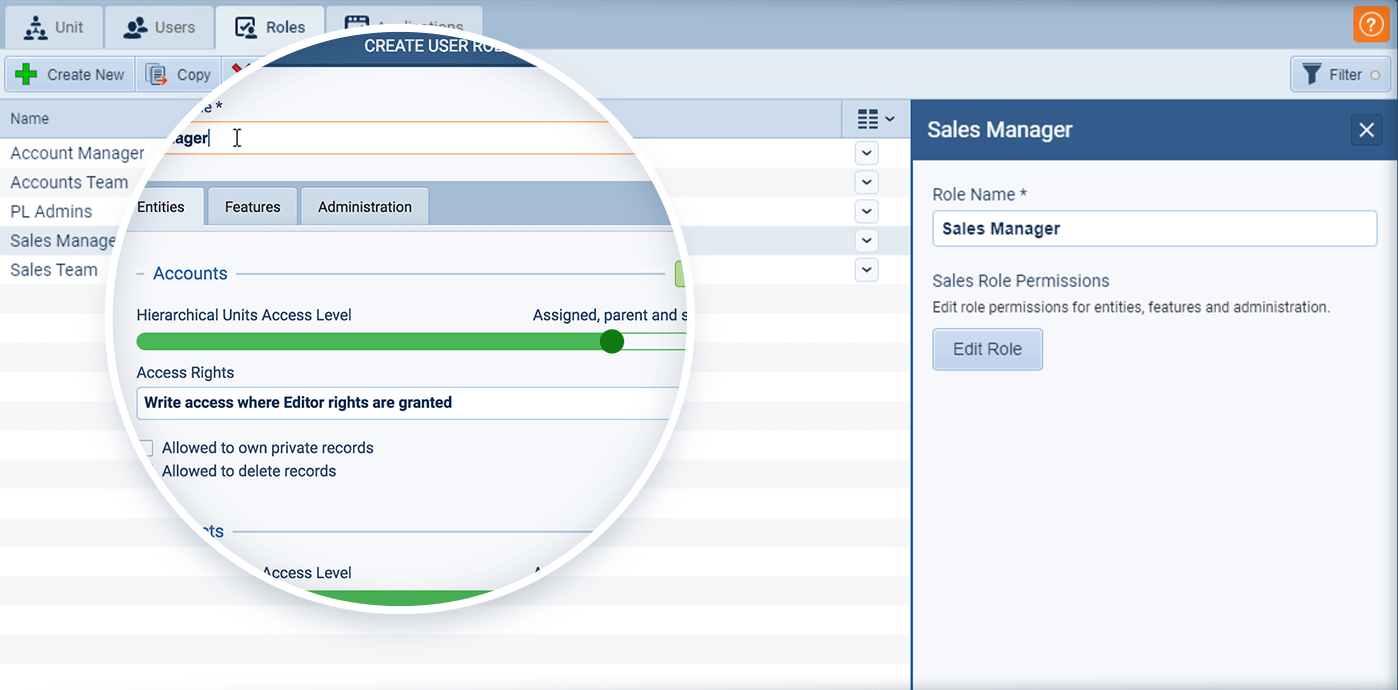 Account Management for backend administration