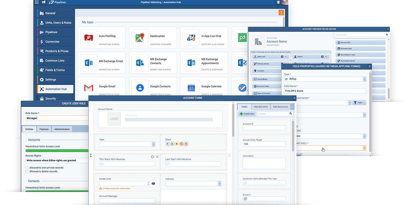 Pipeliner CRM Administration tools