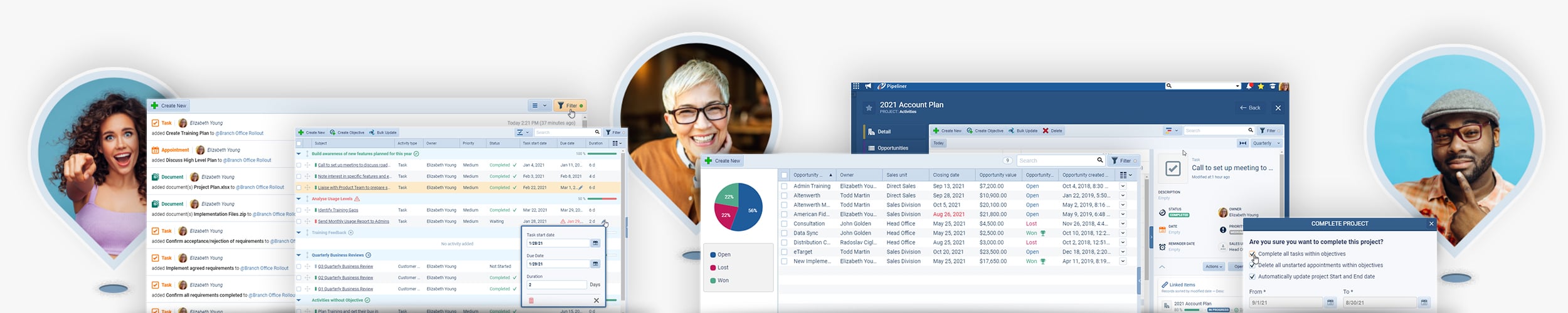 Project Management features in Pipeliner CRM