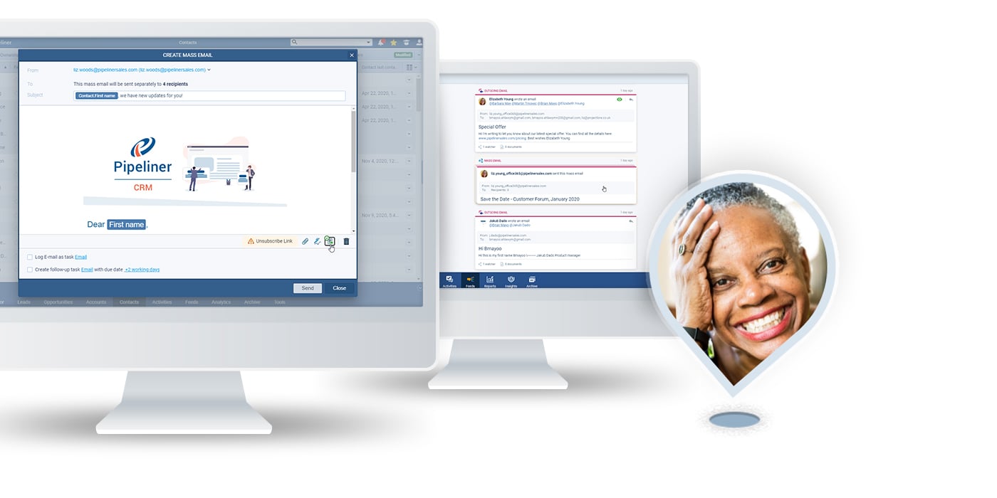 Email follow up with Pipeliner CRM