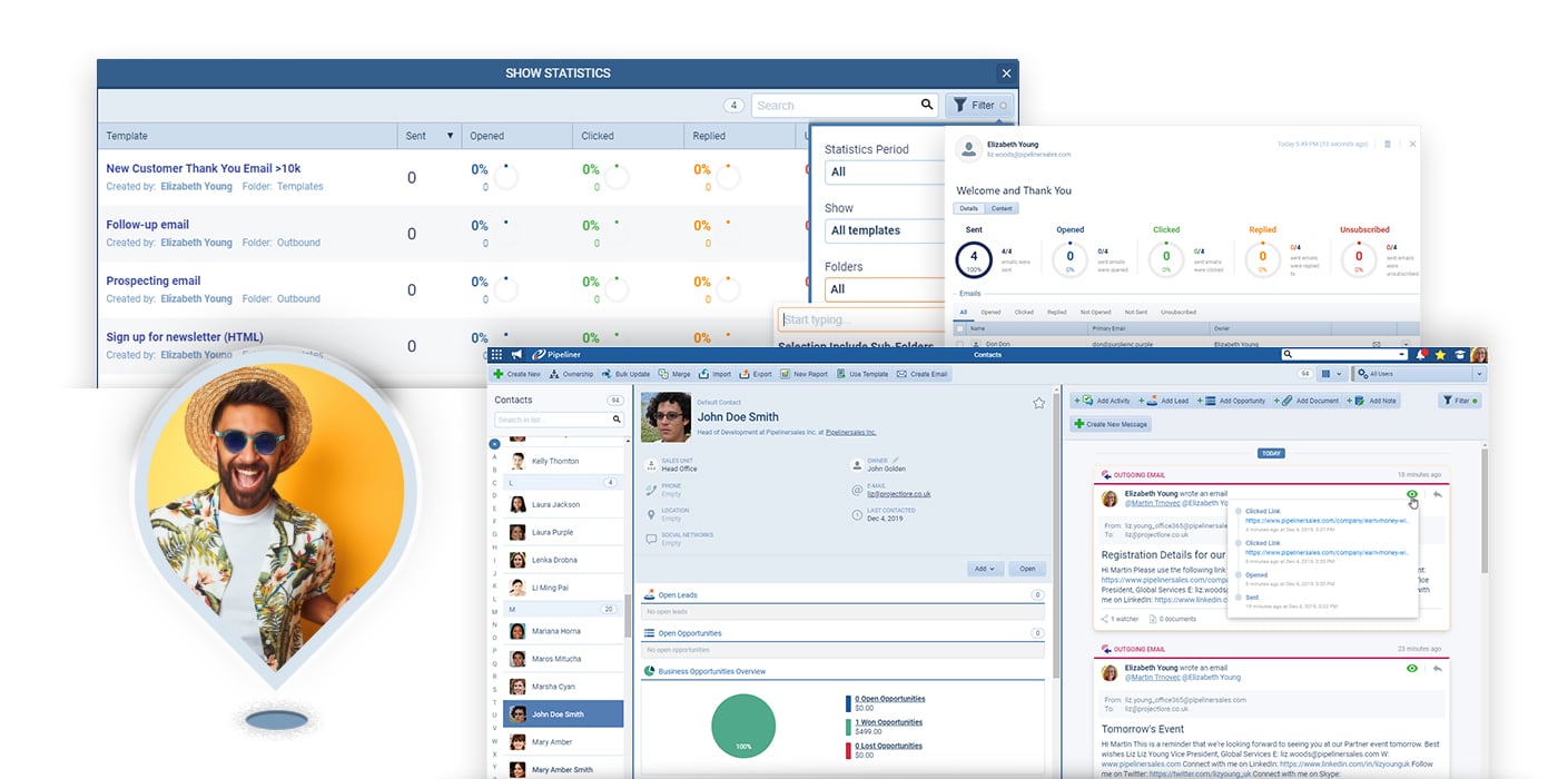 email tracking within Pipeliner CRM