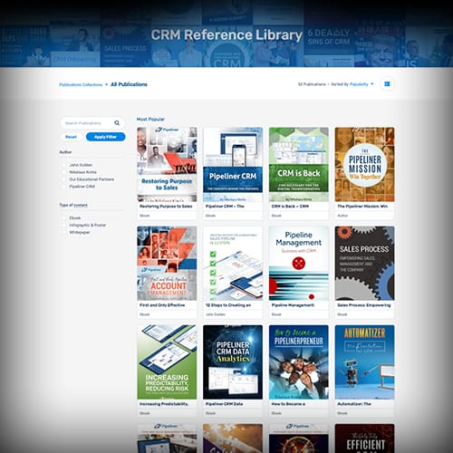 Pipeliner CRM free ebooks about our features or general sales content. 