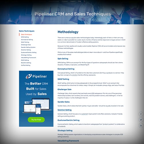Pipeliner CRM Sales Methodologies