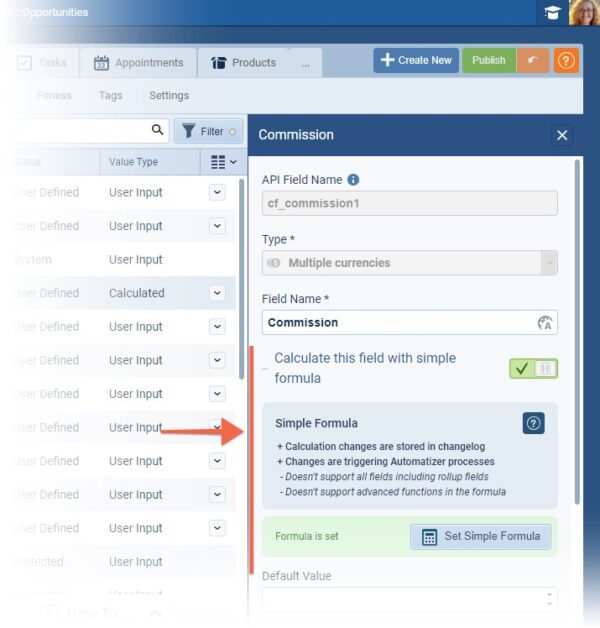 The same functions are available and existing calculated fields are fully compatible with the new editor so there’s no need to update. 