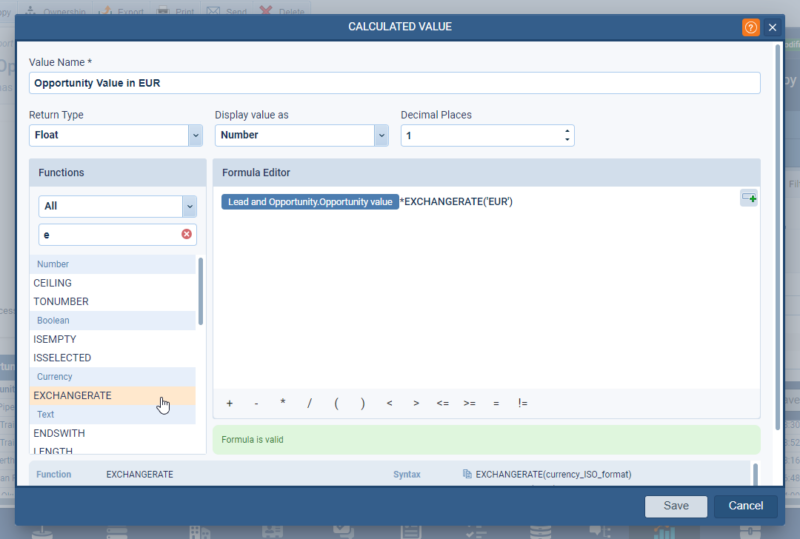 User can use the calculated report value in charts and filters