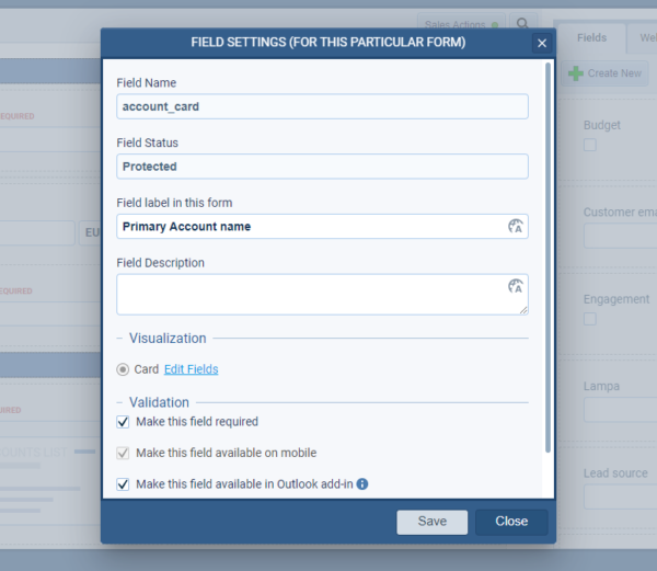 Pipeliner CRM Card View Customizations / Card View Support for Lookup Fields