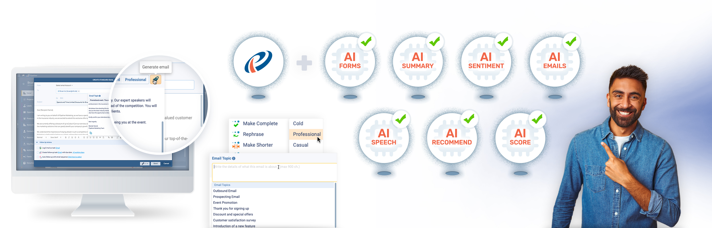 Pipeliner CRM Voyager Sales AI features