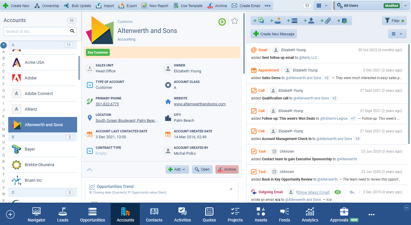 Custom merging of contacts and accounts