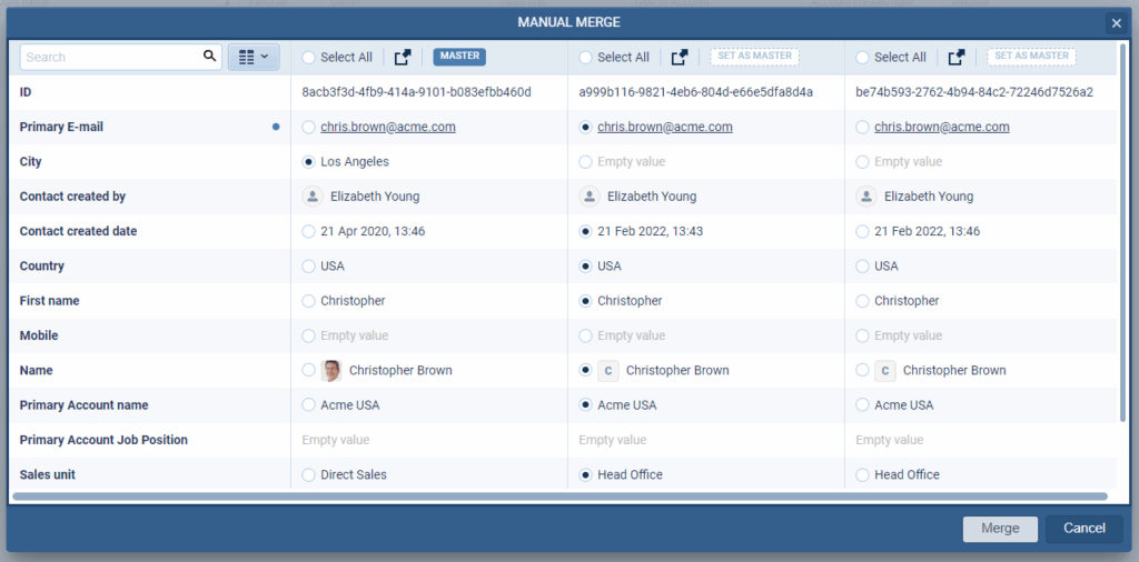 Duplicate checker view 