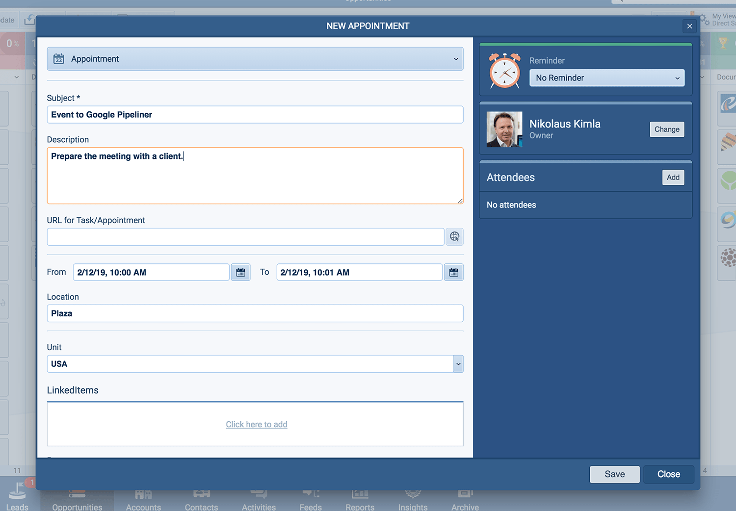 Integrating your google calendar with Pipeliner CRM